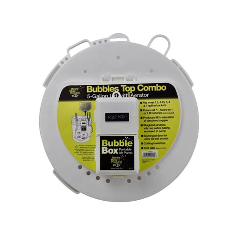 marine metal 5gal lid with bubble box aerator lb 11|Marine Metal Bubbles Top Combo LB.